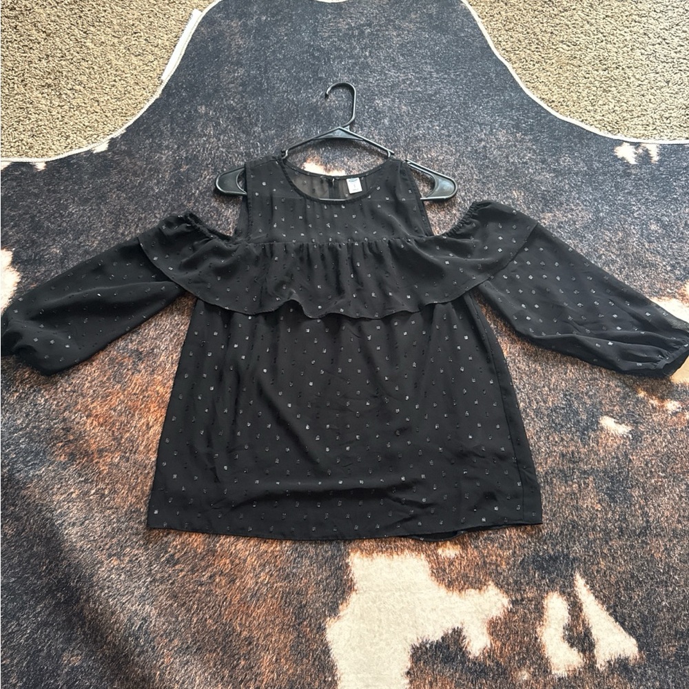 Old Navy Black Blouse with Subtle Pattern